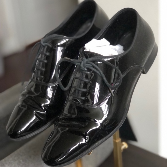 Saint Laurent Shoes - Saint Laurent Black Patent Lace Up shoes Sz 7